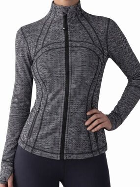 Lululemon Define Jacket Size 10 Black White Coco Pique Luon Zip Activewear